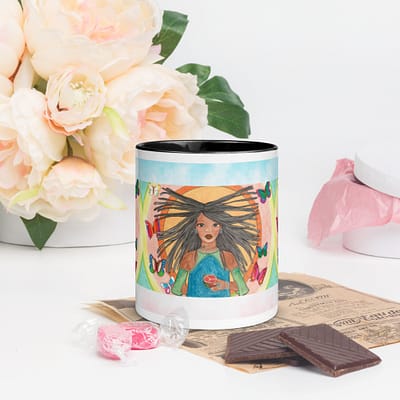 Happy Goddessa LADY BUTTERFLY Mug with color