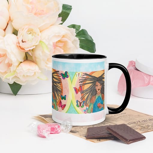 Happy Goddessa LADY BUTTERFLY Mug with color
