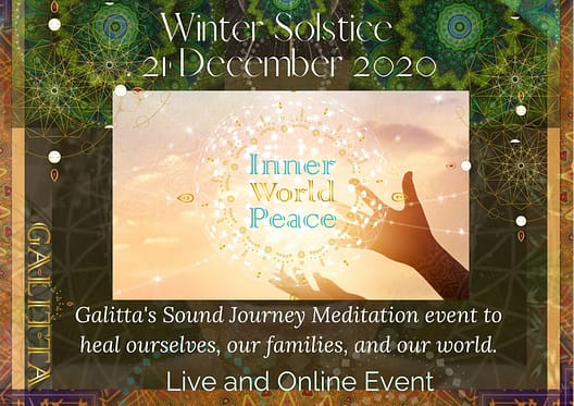 21 Dec 2020 Inner World peace Healing with Galitta