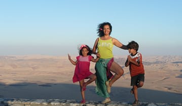 Galitta with kids in Ramon crater