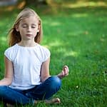 A girl meditating